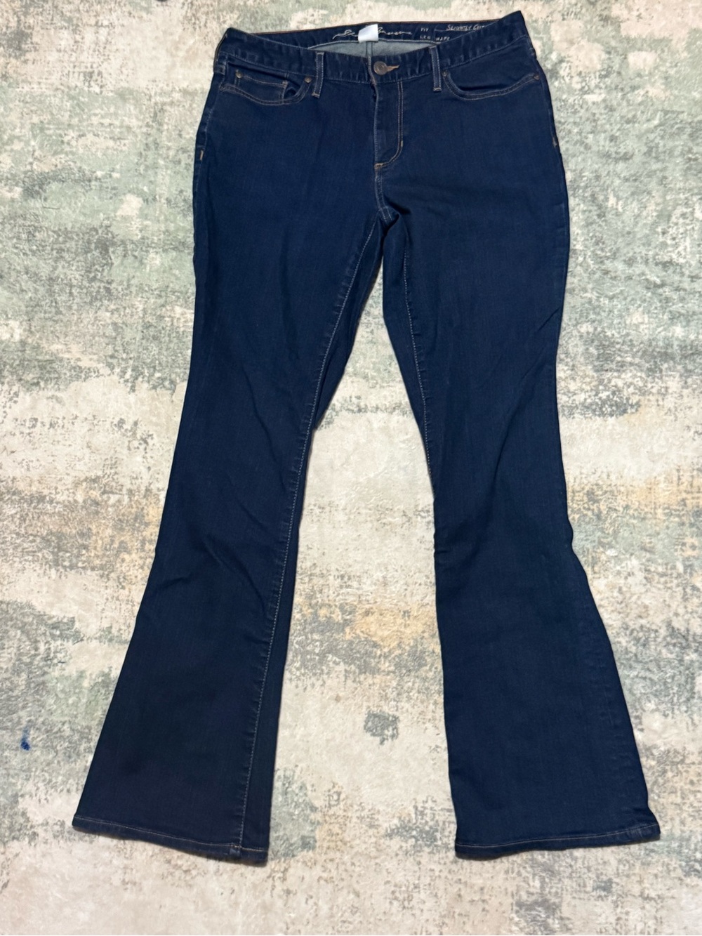 Eddie Bauer Slightly Curvy Bootcut Jeans Women’s Size 10 Dark Wash Stretch 32”